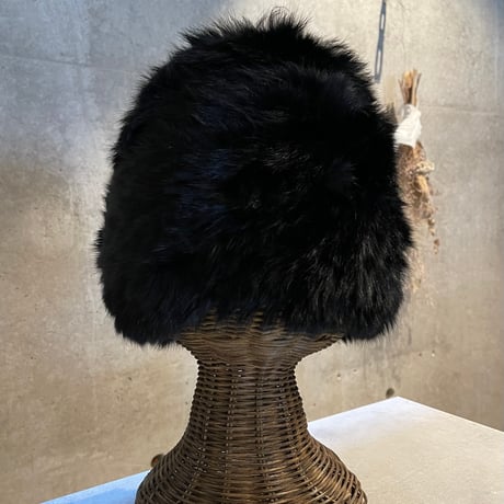 2502HW0073(S) / Rabbit fur volume hat（Black）