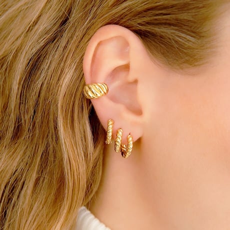 Crossiant Twisted Ear Cuff （SILVER）  / EC-034