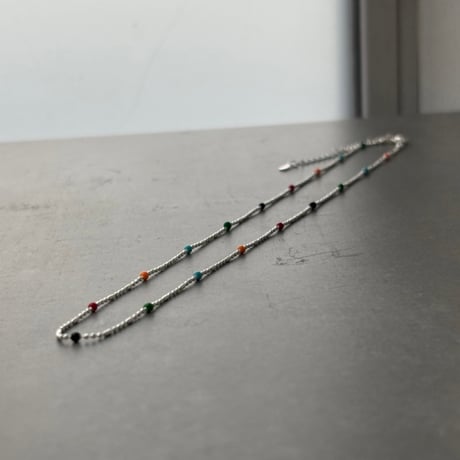2606NC0399 / Pop color silver beads Necklace（Silver/Multi）