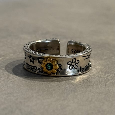 2508RG0671 / Craft Green Stone ring（Silver）