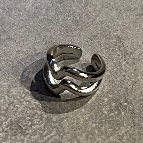 2502EC018 / Double line wave mini Ear Cuff（Silver）