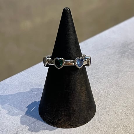 2504RG0618 / Heart motif colorful stone ring（Silver）