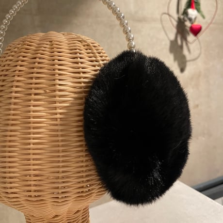 2412GS030(S)/ Pearl band fur ear muffler（Black）