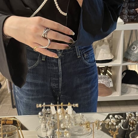 2310RG0315 /  Twist double finger ring （Silver/Gold）
