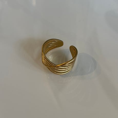 2401RG0375 / Cross layer line ring（Gold）