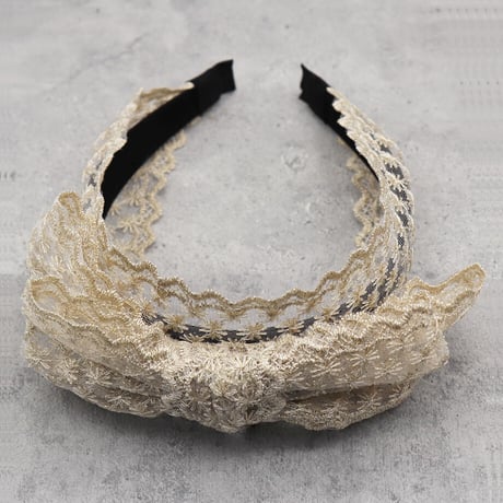 Lace embroidery headband（NATURAL）/ HA-026