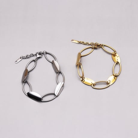 Geometry Oval Hand Chain Bracelet（Gold）/ 2109_BR097