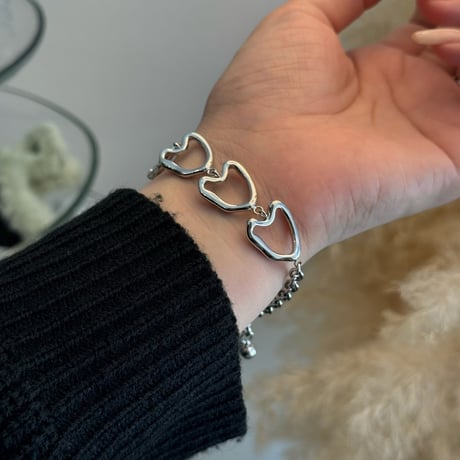 2508BR0092 / Heart motif Connect bracelet（Silver）