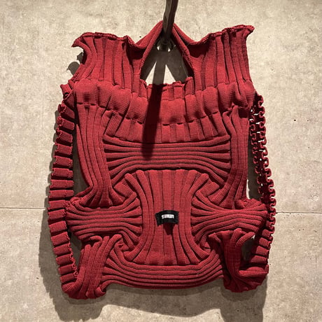 2610BG053(S)  / Shirring knit 2way Bag (Burgundy)