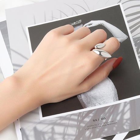 Smooth Drop Personality Open Ring（Silver） /  2111-RG145