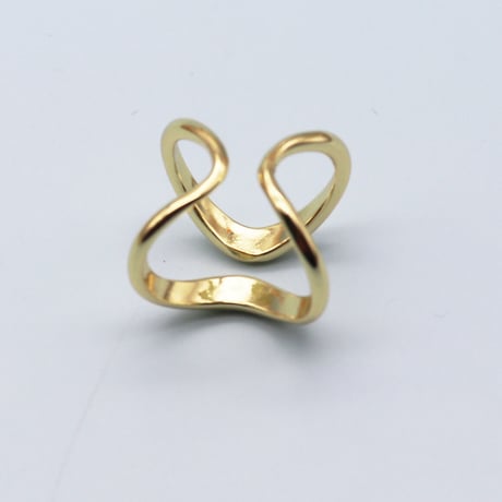 Creative Twisted Wave Geometric ring （Gold） /  2107-RG118