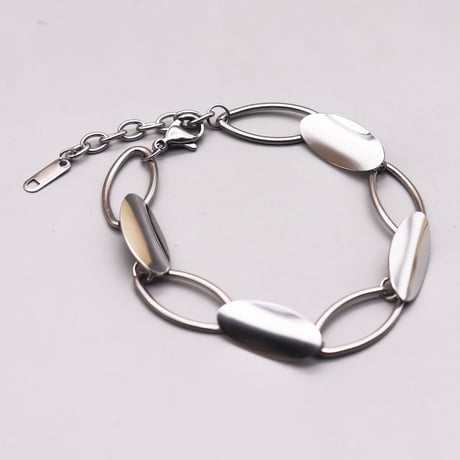 Geometry Oval Hand Chain Bracelet（Silver）/ 2109_BR097