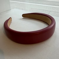 2606HA0091(S)/ Fake Leather Simple Headband（Red）