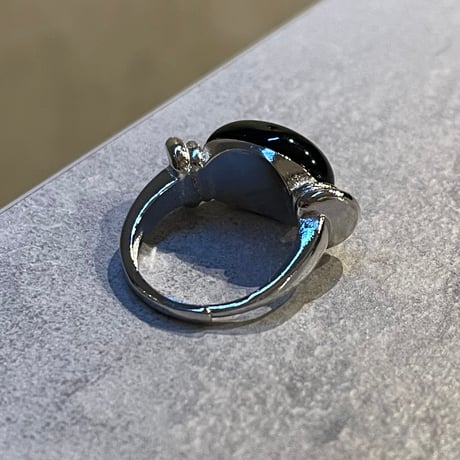 2602RG0735 / Volume Black stone Ring（Silver）