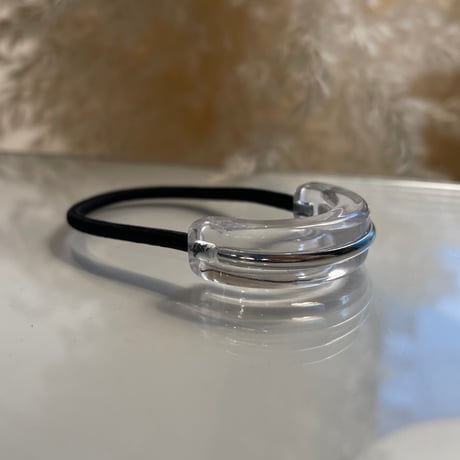 2403HA0075 /  Clear metal line Hair tie（Silver）