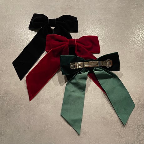 2410HA0082 / Velvet ribbon barrette（Red）