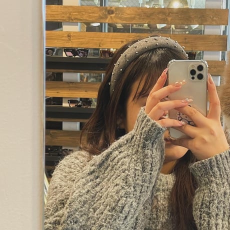 2402HA0052 / Stone beads headband（Gray）