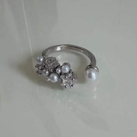 2606RG0812 / Star stone pearl ring（Silver）