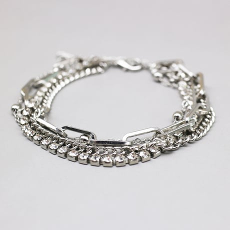 quadruple design Chain Bracelet（Silver ）/ 2111_BR0125