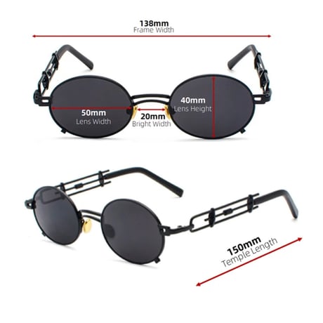 【 Select 】Vintage Retro Oval Metal Sunglasses (Gold/Smoke)