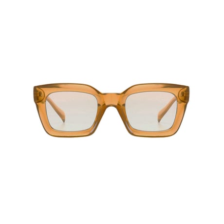 【 Select 】Vintage Retro Square Hollows Design Sunglasses (Clear/Beige)