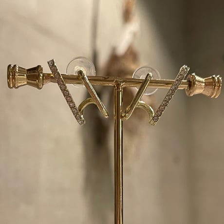 2510PR0813 / Stone double bar Pierce（Gold）