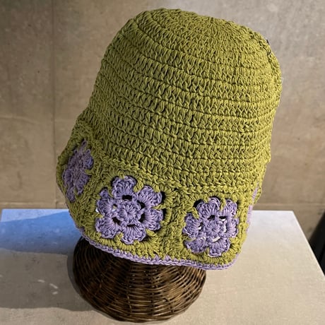 2504HW0082(S) / Flower knit bucket hat（Green）