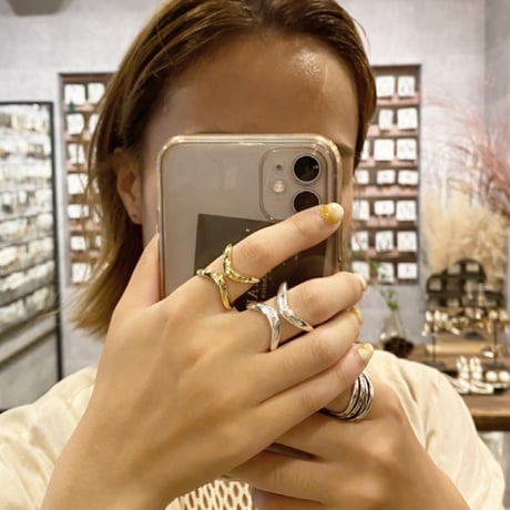 Creative Twisted Wave Geometric ring （Gold） /  2107-RG118
