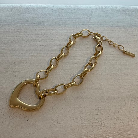 2606BR0141 / Heart motif chain Bracelet（Gold）