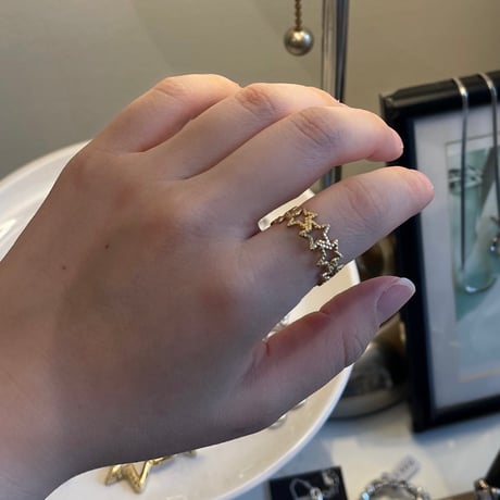 2505RG0627 / Star line motif ring（Gold）