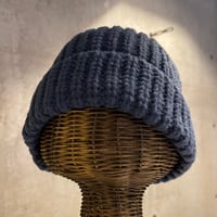 SEL251110BN(S) / Handmade Knit Beanie Hat（Navy）
