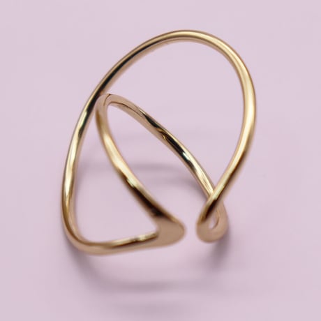 Metal Distortion Clip Earcuff （Gold/left） / EC057