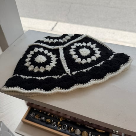 2411KC130003BB(S) / Crochet Knit Hat（Black）