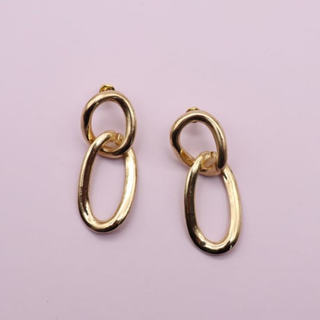 Double oval  hoop Pierce （GOLD）   /   2104-PR0118