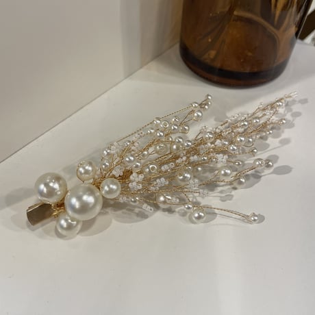 Pearl Mini Flower Hair clip（Pearl）／HA_142