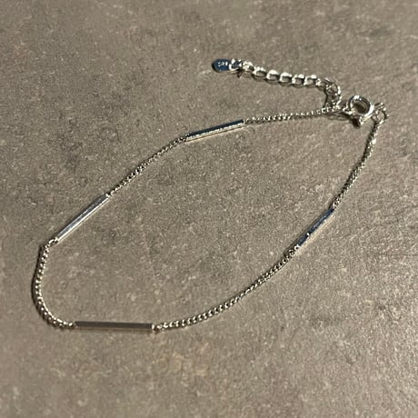 2504BR0079 / Bar design chain bracelet （silver)