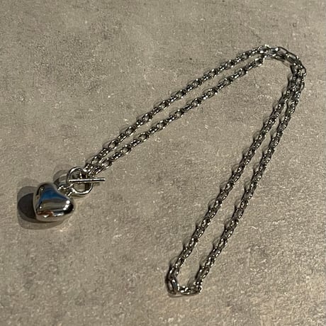 2507NC0350 / Mantel Heart charm Necklace（Silver）