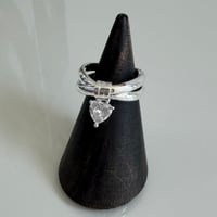 2606RG0811 / Heart stone charm ring（Silver）