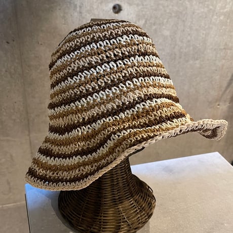 2503HW0078(S) / Wired Border Paper Hat（Brown/Beige）