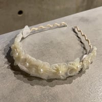 2503HA0060（S）/ Flower pearl headband（White)