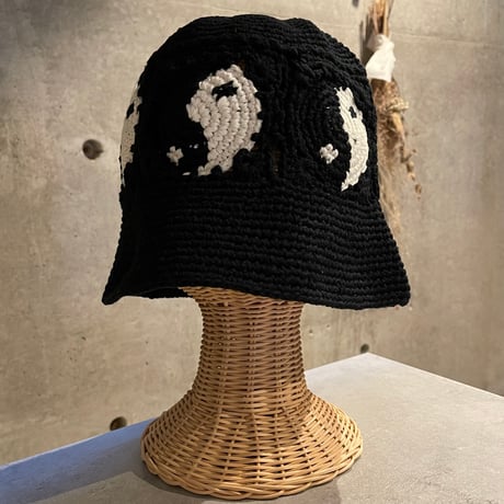 2504HW0085(S) / Yin Yang knit bucket hat（Black）