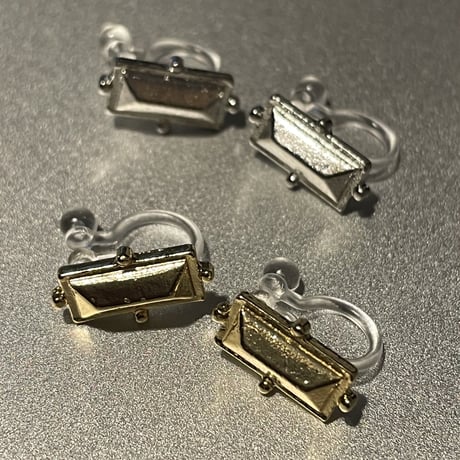 2302_ER0137／Mini Square Stats Clip Earings（Silver）