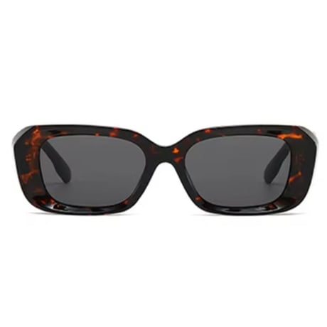 【 Select 】Vintage Retro Square Style Sunglasses (Black leopard/Grey)