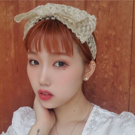 Lace embroidery headband（NATURAL）/ HA-026