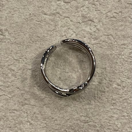 2404RG0462 / Black point layer line ring（Silver）