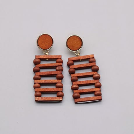 Geometric Wood Round Square  Rattan  Pierce（black）  / 2108_PR0222