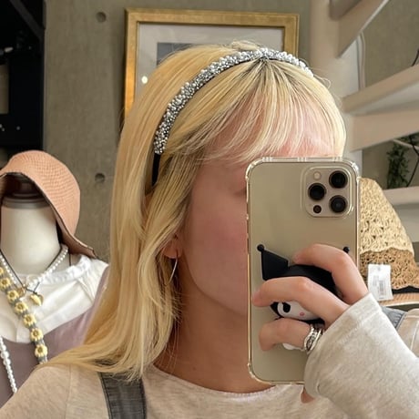 2409HA0081 /  Pearl stone headband（Silver）