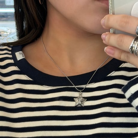 2606NC0400 / Metallic star pendant Necklace（Silver）