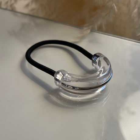 2403HA0075 /  Clear metal line Hair tie（Silver）