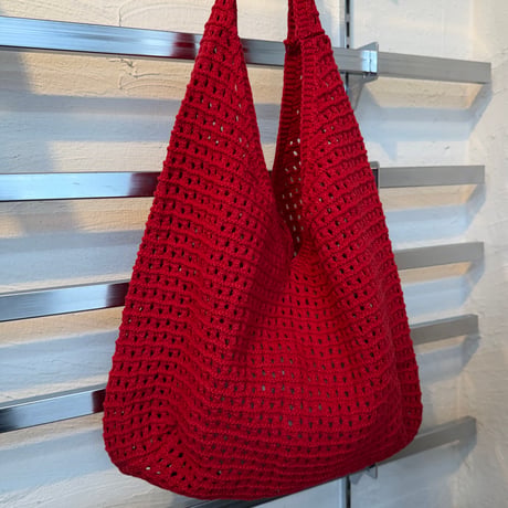 2606BG053(S) / Crochet Mesh Tote Bag (Red)